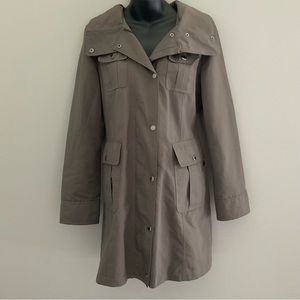 Ellen Tracy, green trench coat
